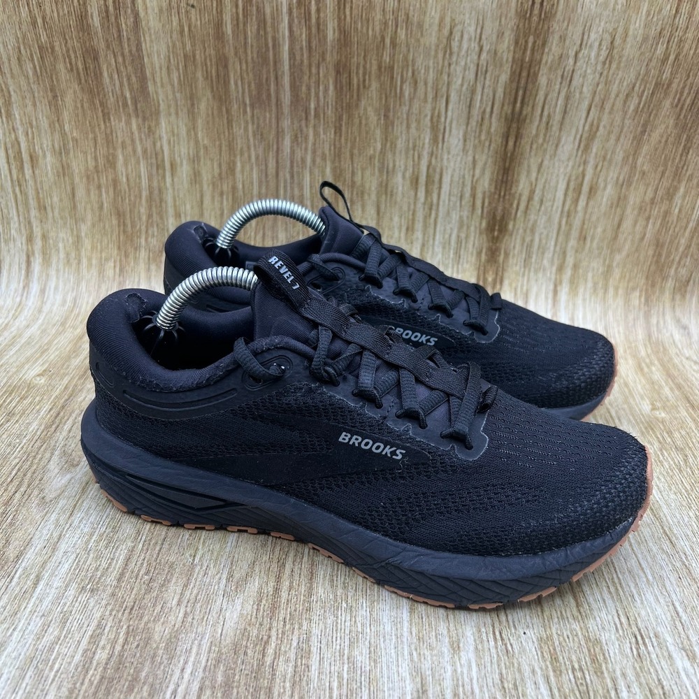 Brooks Revel 7 Women's Size 7 Black Gum Mesh Running Shoes Sneakers 1204241B072